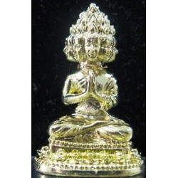 9 Face Buddha (gold), LP Solos, Wat Khok Uthong